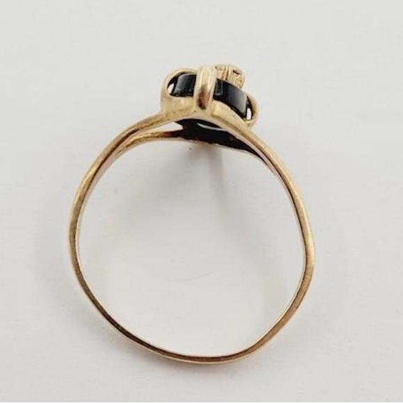 VINTAGE 10k Onyx Ring Size 6.5 - Picture 5 of 5